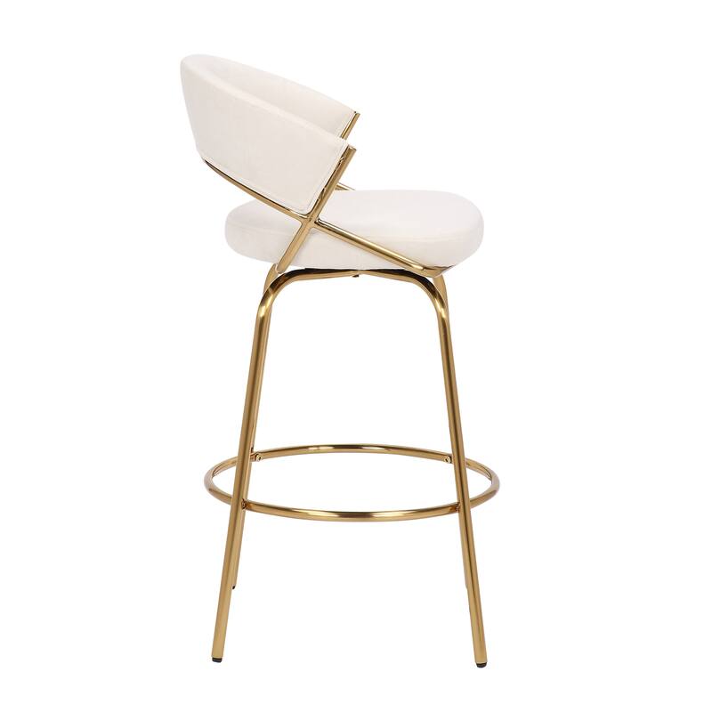 Silver Orchid Tatyana 26" Upholstered Counter Stool with Metal Legs (Set of 2)