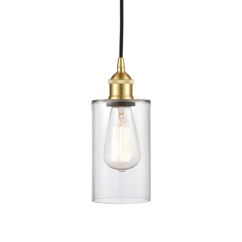 Innovations Lighting 616-1P-10-4 Clymer Pendant Clymer 4" Wide Mini - Satin Gold / Clear