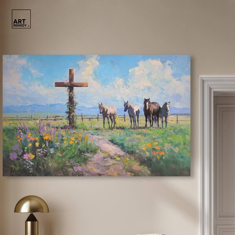Faithful Pasture Canvas by Art Remedy, Gallery Wrapped