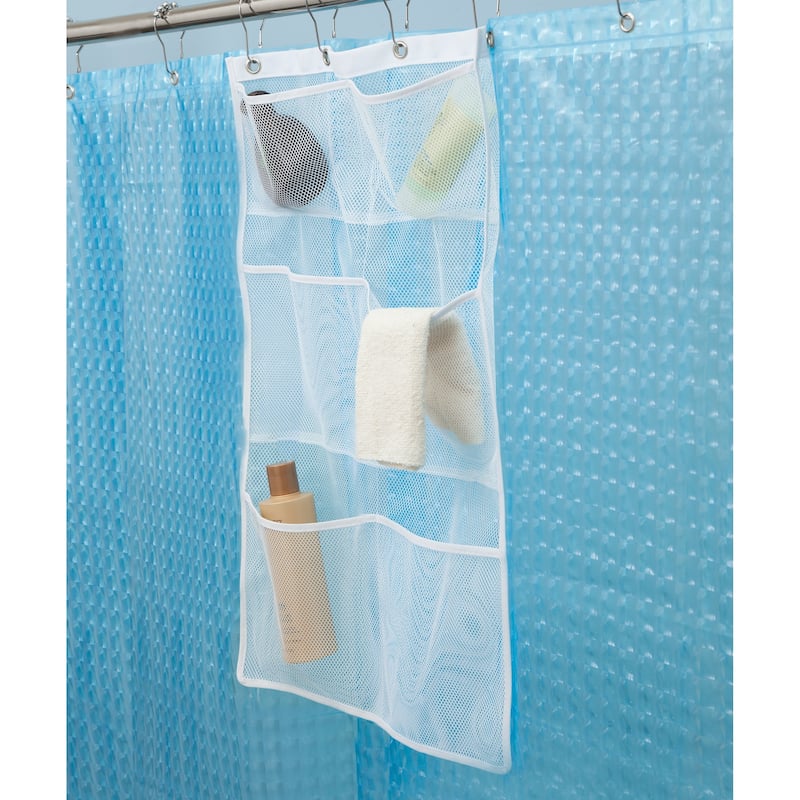 Kenney 6-Pocket Hanging Mesh Shower Organization Caddy - White