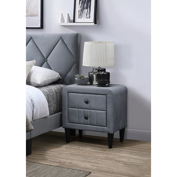 slide 2 of 23, Velvet Gorgeous 1pc Nightstand for Bedroom Furniture Grey