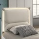 preview thumbnail 5 of 10, Furniture of America Drima Modern 6-Piece Pearl White Solid Wood Kids Platform Bedroom Set with LED