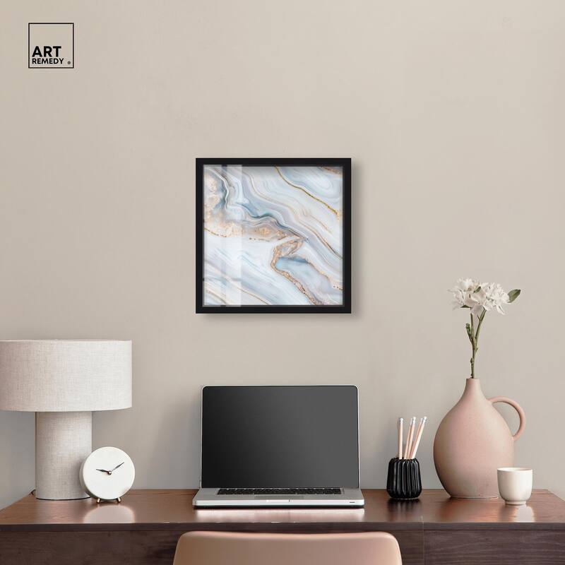 Icy Glitter Stone I Shadowbox by Art Remedy