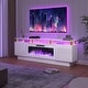 preview thumbnail 56 of 54, BOSSIN 70" Modern Electric Fireplace TV Stand, with Electronic Flame and LED Lights, High Gloss Finish Entertainment Center