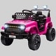 preview thumbnail 2 of 1, Battery Powered 12V Kids Ride on Truck with Remote Control, 3 Speeds, LED Headlights, Suspension Wheels, Music & Horn Pink