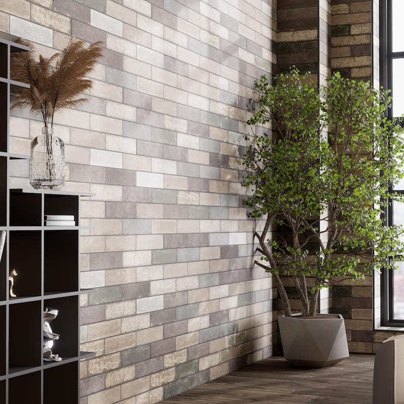 Merola Tile Brickyard Olive 3" x 11-3/4" Porcelain Floor and Wall Tile
