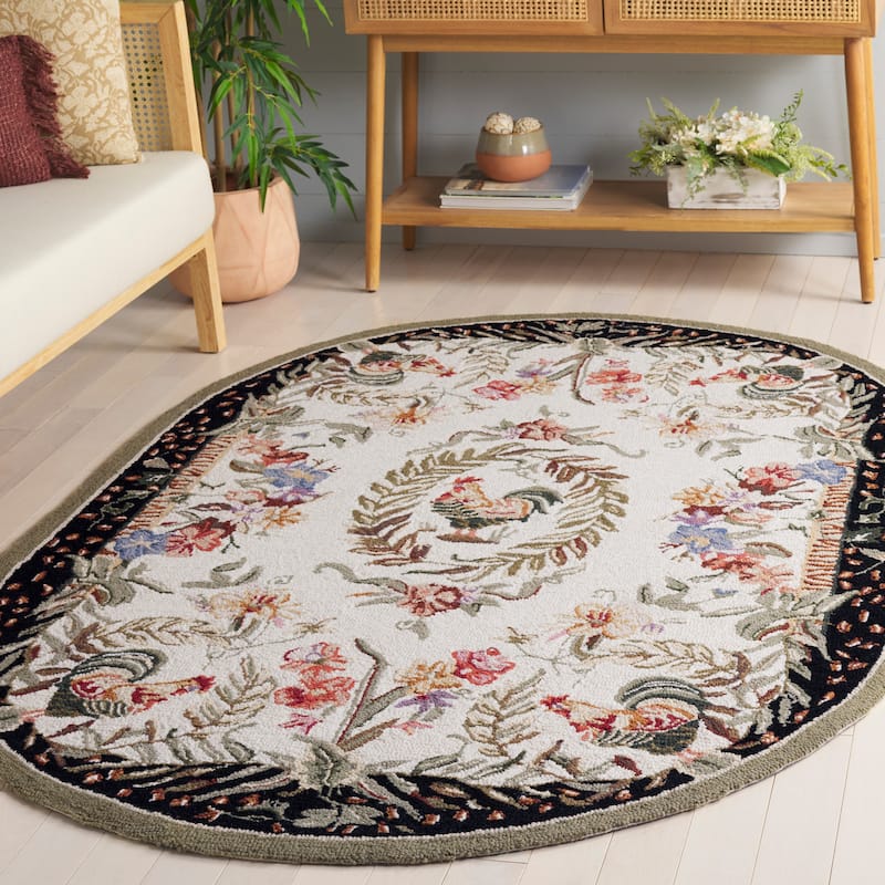 SAFAVIEH Handmade Chelsea Asmaa French Country Rooster Wool Rug