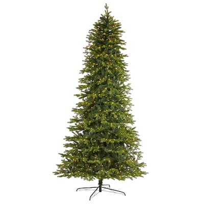 10ft. Fir Look Artificial Christmas Tree with 1050 Clear LED Lights - Towering Elegant Holiday X-Mas Glow