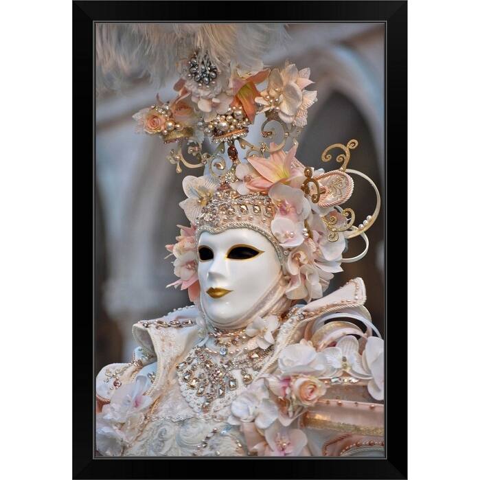 "Venetian Carnival Masks" Black Framed Print