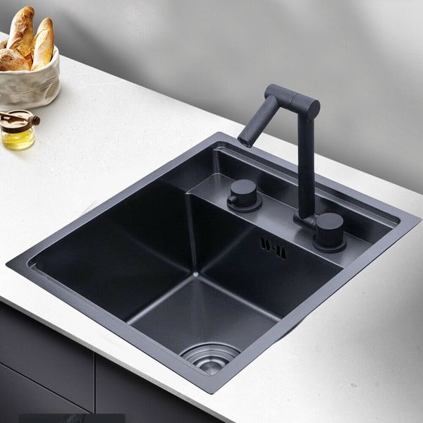 Hidden Kitchen Sink Single Bowl Undermount Sink with Faucet Bed Bath