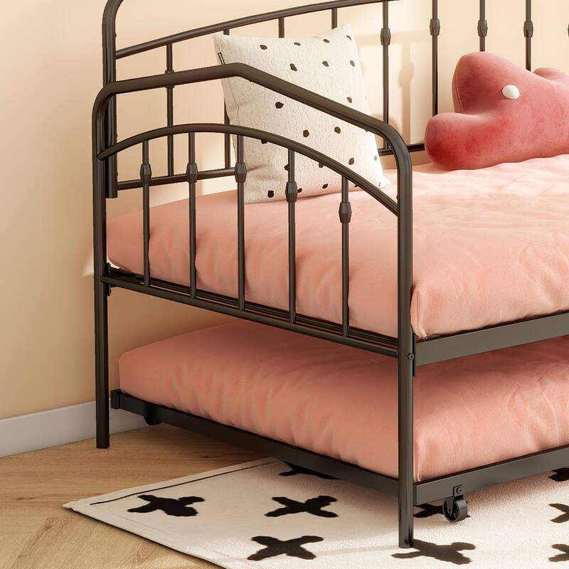 Daybed with twin trundle, Black