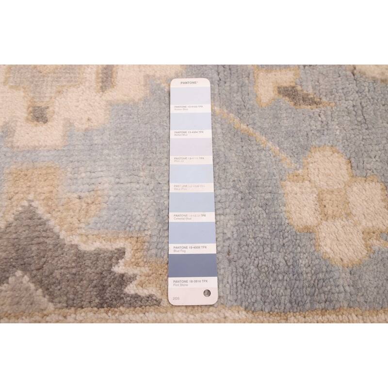 ECARPETGALLERY Hand-knotted Royal Oushak Light Denim Blue Wool Rug - 9'2 x 12'3