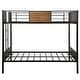 preview thumbnail 5 of 25, Full-over-Full Bunk Bed Modern Style Steel Frame Bunk Bed with Safety Rail, Built-in Ladder for Bedroom