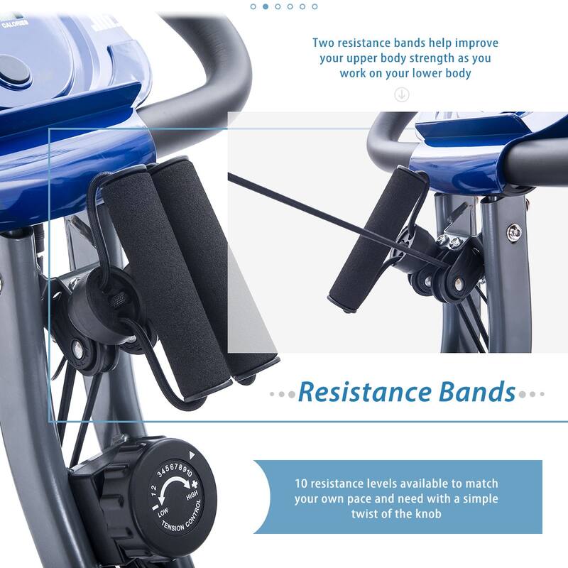 Folding Exercise Bike, Fitness Upright and Recumbent X-Bike