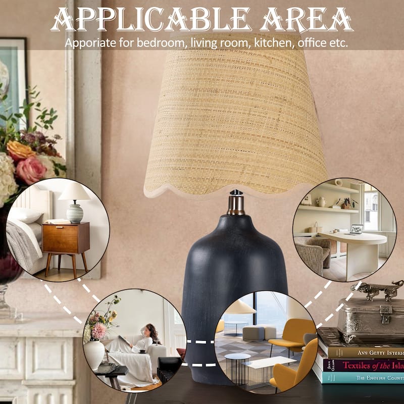 18.9" Ceramic LED Table Lamp, Living Room Lamps For End Tables