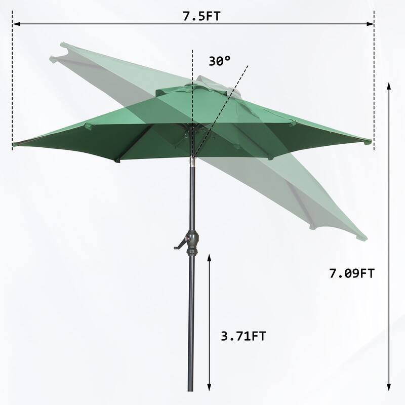 Autlaycil 7.5FT Patio Umbrella with Tilt and Crank