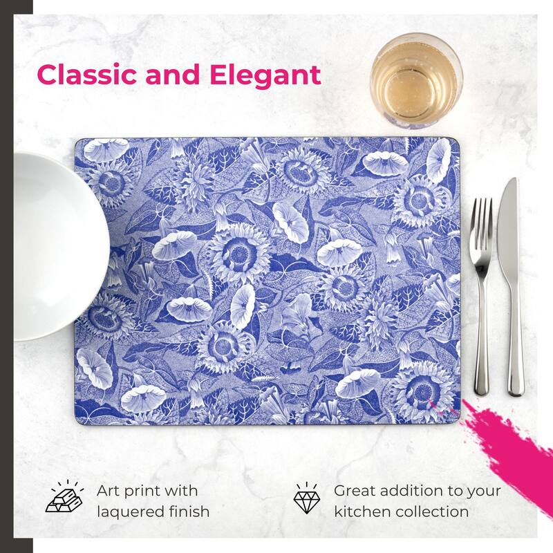 Pimpernel Set of 4 Blue Room Sunflower Placemats - 11.7 in x 15.7 in