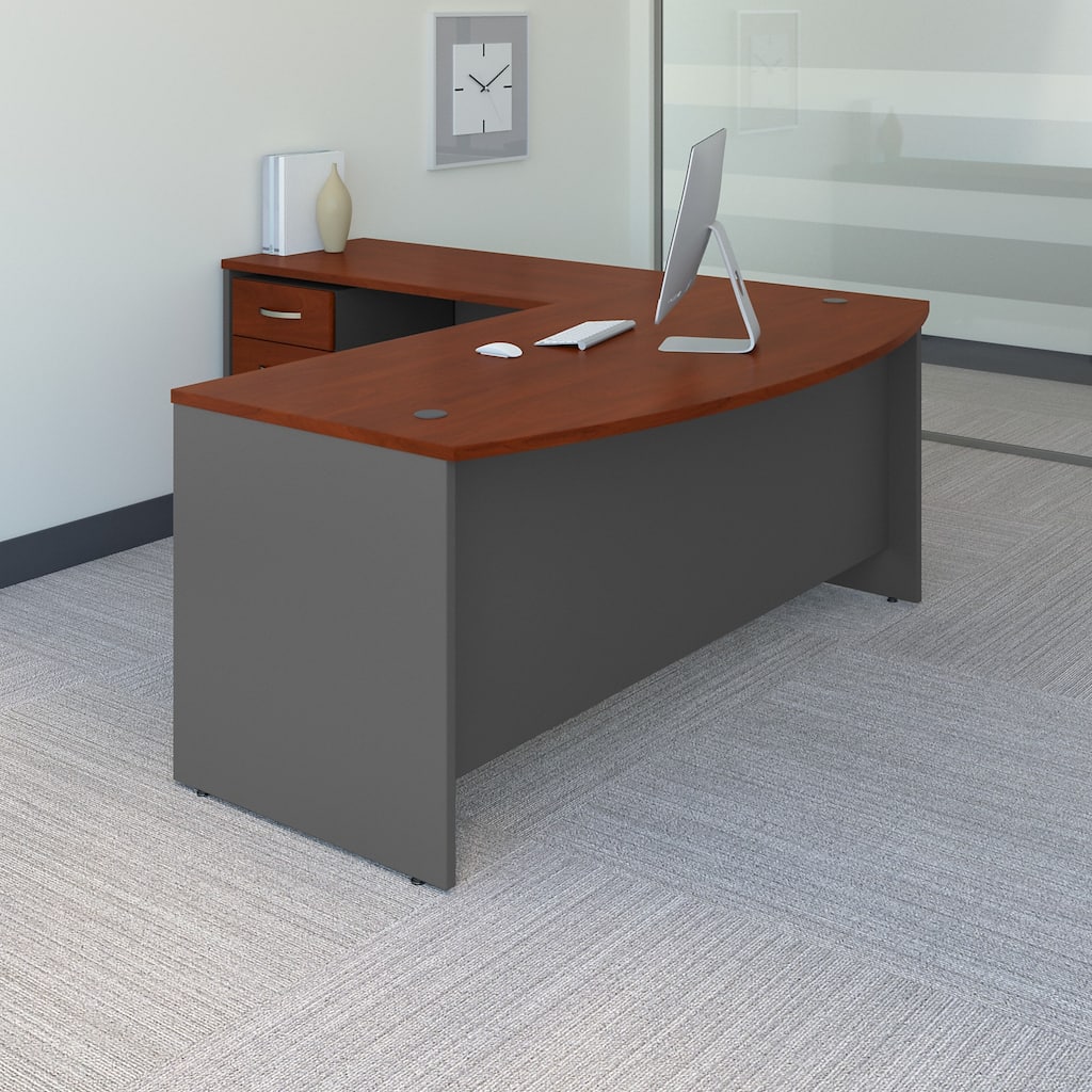Series C 72W Bow Front L Desk with Drawers by Bush Business Furniture