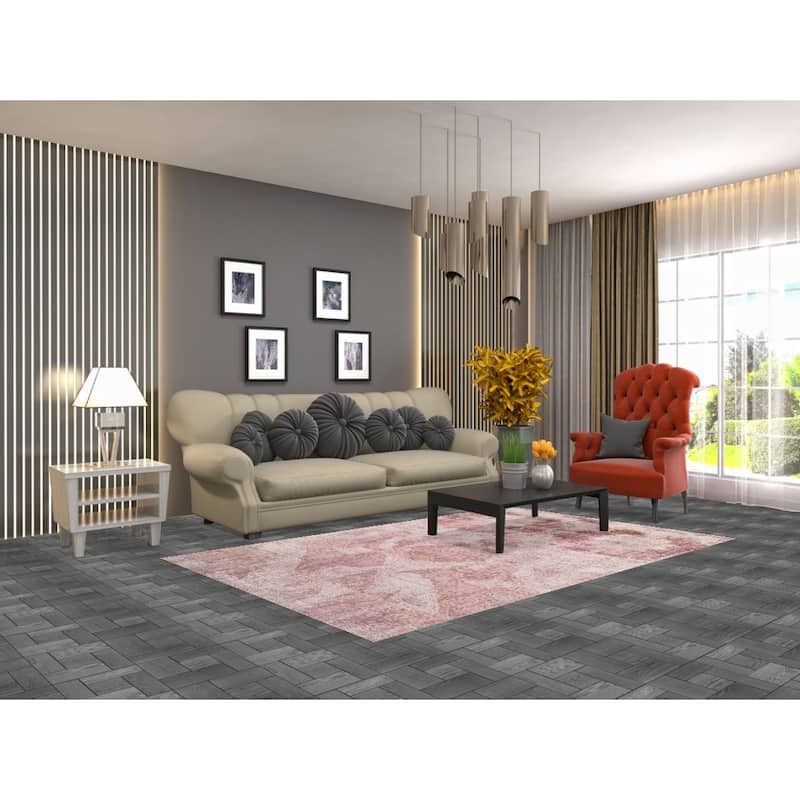 Abstract Modern Area Rug Hand-Knotted Wool Carpet - 4'10"x 7'8"