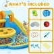 preview thumbnail 10 of 8, Oxford Cloth Inflatable Castle Bounce House In Blue And Yellow With Curved Slide, Whack-A-Mole & Water Play Function - N/A