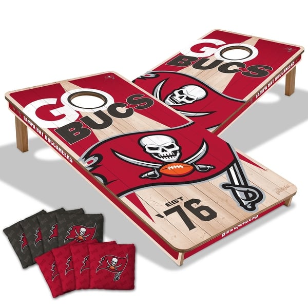 slide 2 of 7, Tampa Bay Buccaneers NFL 2x4 Cornhole Board Set Include Carrying Case