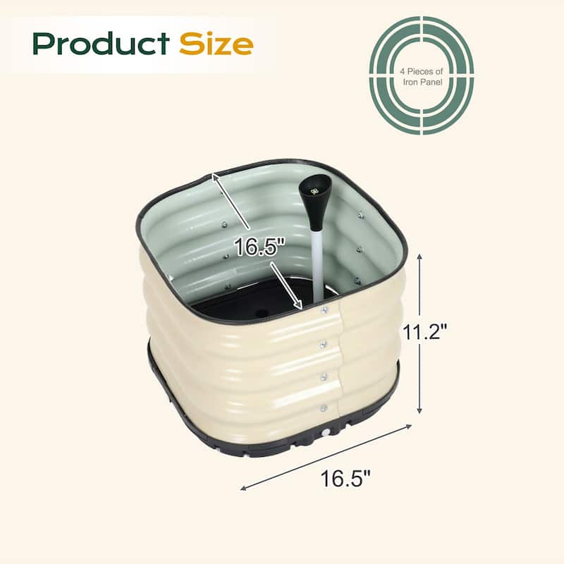 Aoodor Galvanized Self-Watering Planter Box