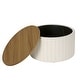preview thumbnail 17 of 59, HomePop Round Storage Ottoman table with Wood Top