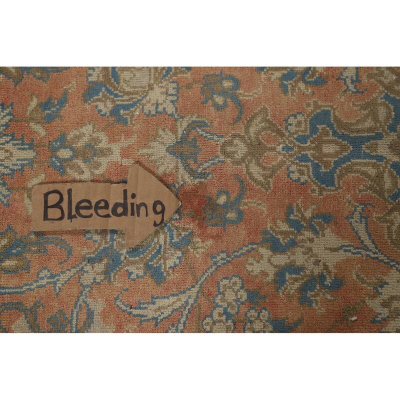 Orange Vintage Najafabad Persian Area Rug Hand-Knotted Wool Carpet - 9'5" x 13'4"