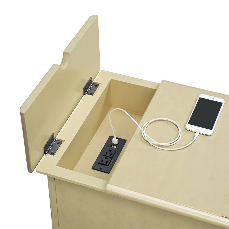 Elegant Chairside Table with Power by Martin Svensson Home
