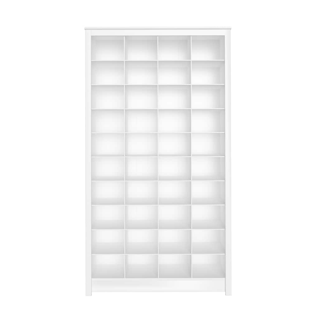 Prepac 39.5" W White Tall Storage Cabinet, Shoe Cabinet, Cube Storage Organizer with 40 Shoe Cubbies - 39.5"W x 13"D x 72.5"H