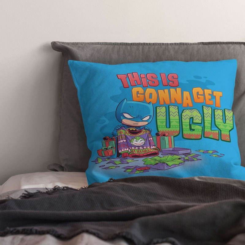 Warner Bros DC Justice League It's Gonna Get Ugly 18 Inch Throw Pillow