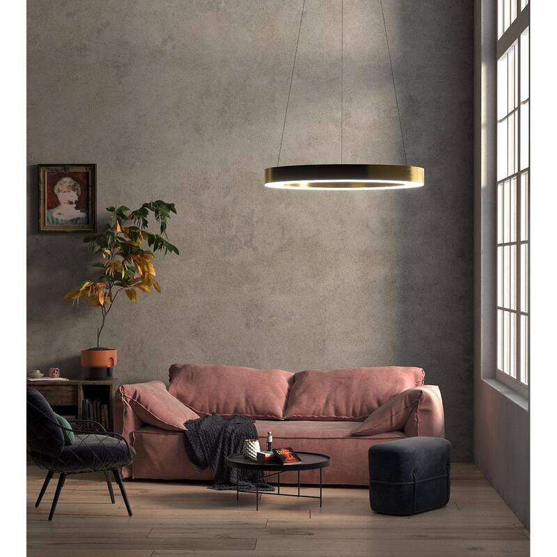 1-Light Gold LED Chandelier With An Acrylic Bottom Len