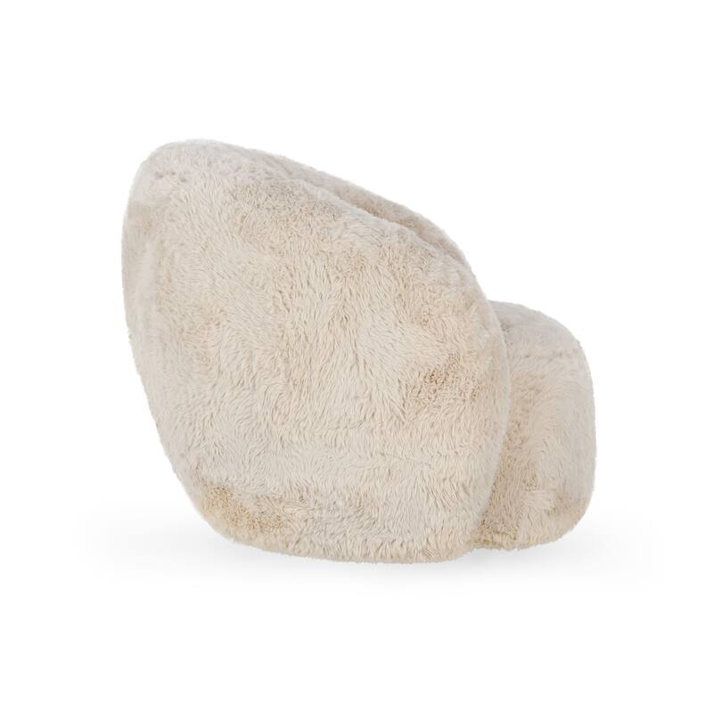 Classic Home Adley Plush Swivel Accent Chair in Sand
