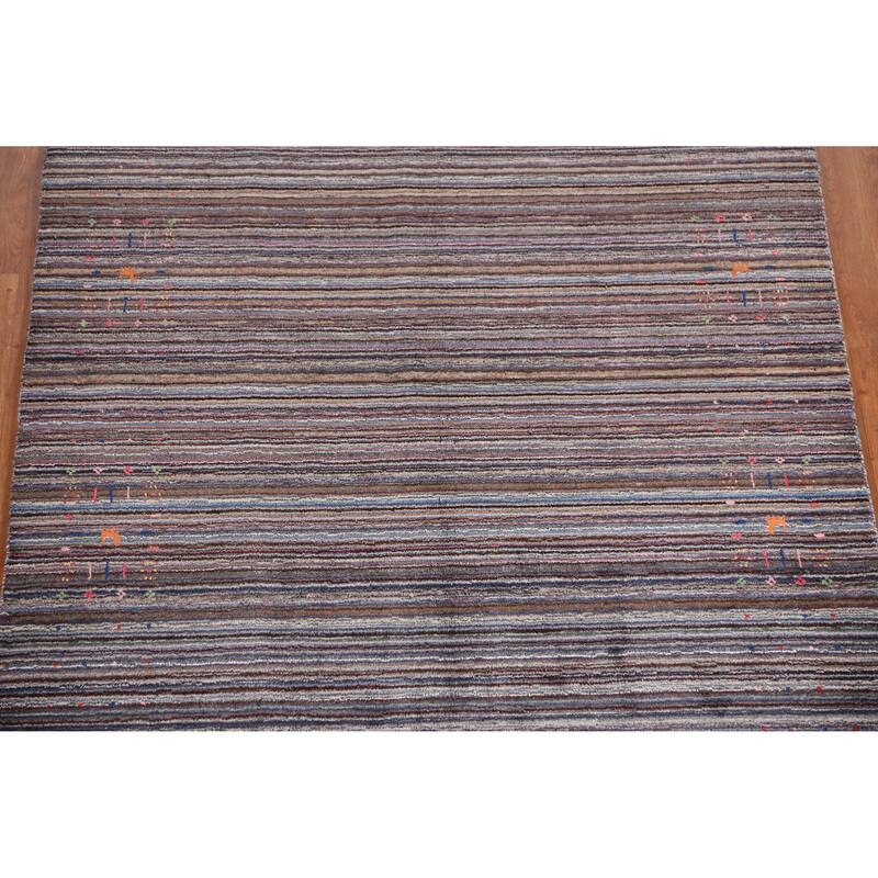 Hand Knotted Oriental 100% Wool Carpet Tribal Animal Pictorial Multi-Colored Gabbeh Area Rug - 7' 10'' X 5' 6''