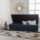 preview thumbnail 60 of 95, Mission Tufted Fabric Storage Ottoman Bench by Christopher Knight Home Dark Blue+Fabric
