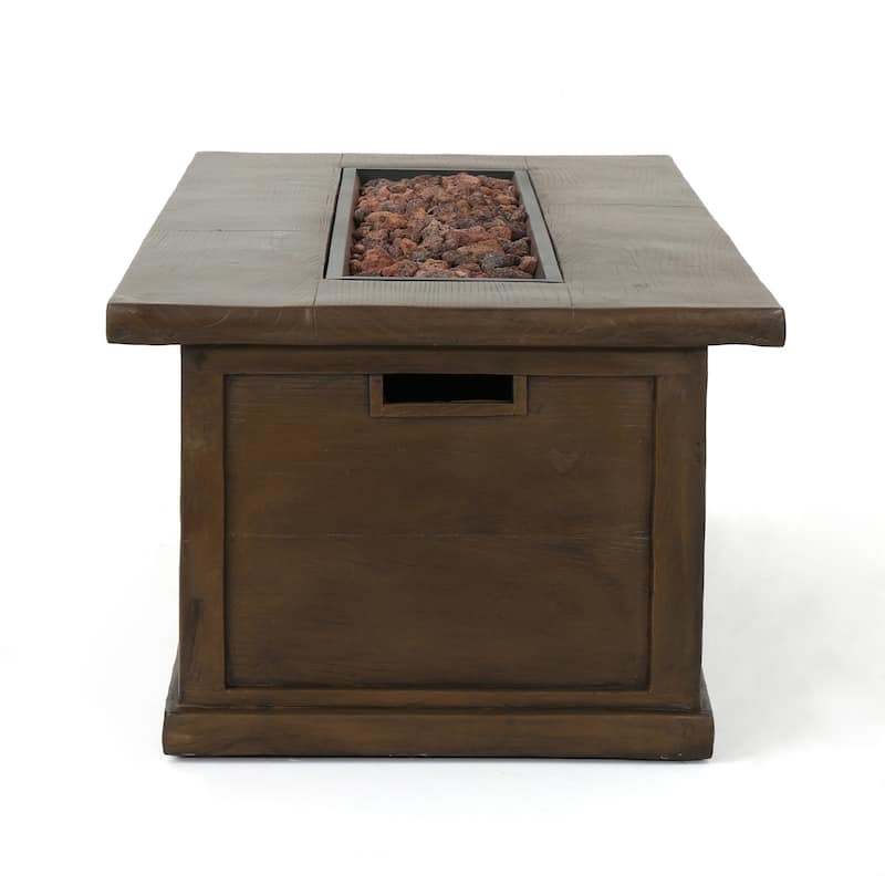56 in. W x 26 in. D x 19 in. H Rectangle Metal Propane Burning Outdoor Fire Pit