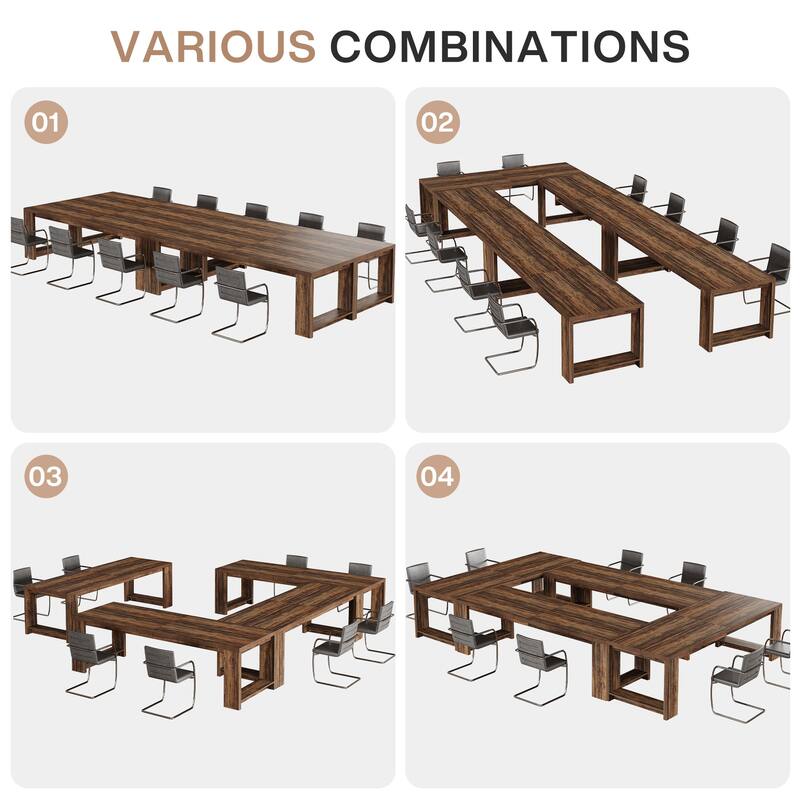 7 ft Modern Rectangle Conference Table for 6 to 8 People - 86.6" L x 27.6" W x 29.5" H