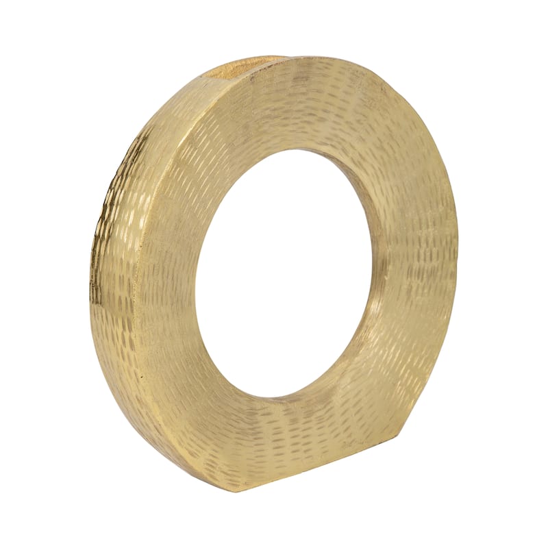Sagebrook Home Modern Glam Metal, Round Open Cut Out Vase