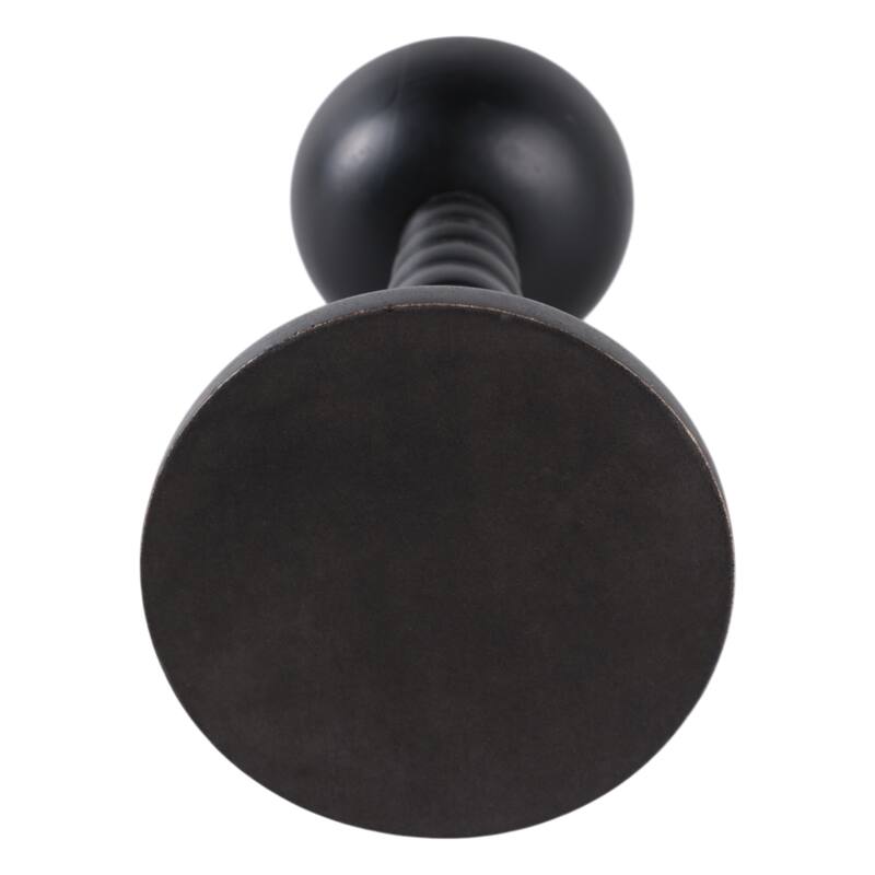 Wood Candle Holder Sculpted Round Base and Turned Detailing Accent
