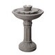 preview thumbnail 5 of 11, Ashlee Weathered Concrete Tiered Birdbath - 17" x 26"