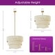 preview thumbnail 12 of 13, 27.5" 6-Light Modern Gold Boho Drum Fabric Chandelier Farmhouse Dining Room Ceiling Light