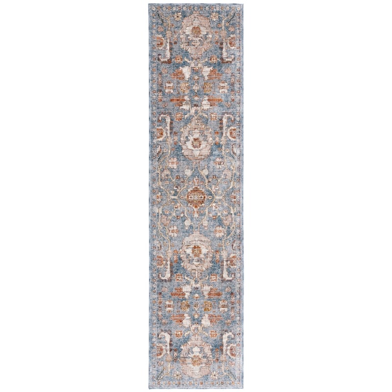 SAFAVIEH Heirloom Babette Traditional Oriental Rug - 2' x 8' Runner - Blue/Grey