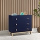 preview thumbnail 10 of 12, Legacy 3 Drawer Dresser with Leather Pulls Blue