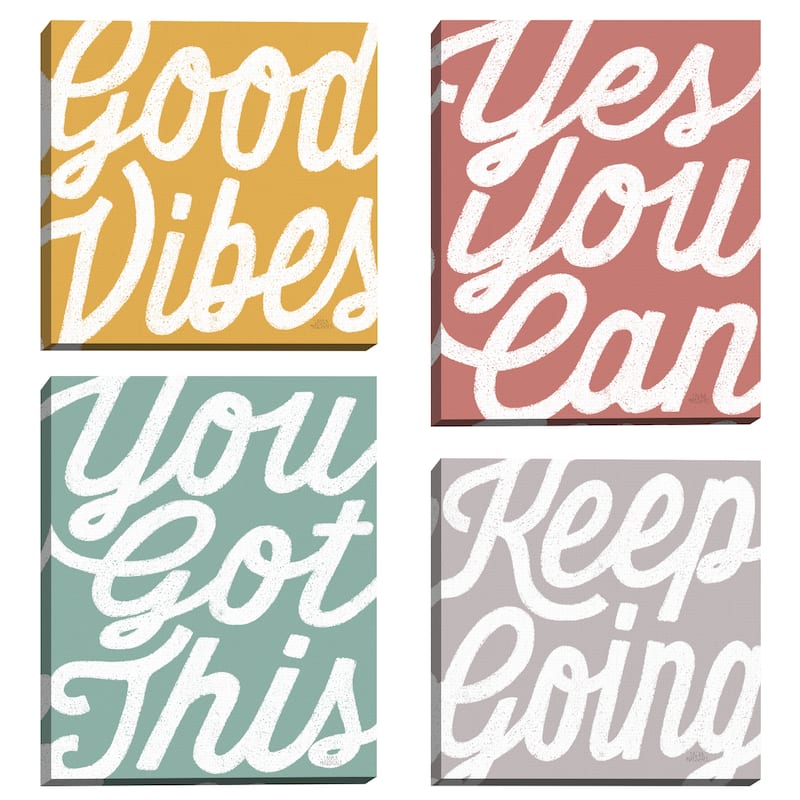 Positivity I, IV, V, & VII by Laura Marshall Canvas Art Prints