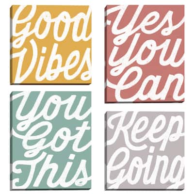 Positivity I, IV, V, & VII by Laura Marshall Canvas Art Prints