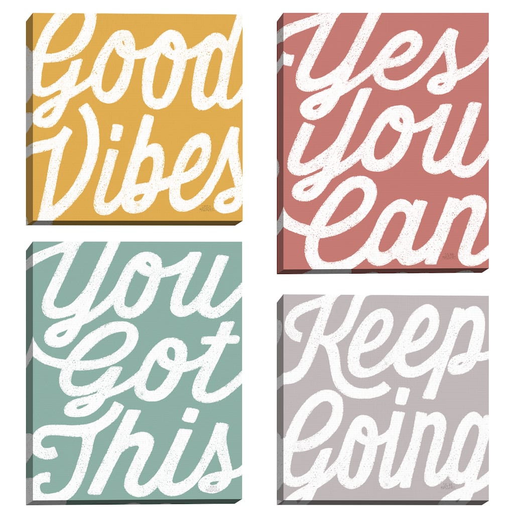 Positivity I, IV, V, & VII by Laura Marshall Canvas Art Prints