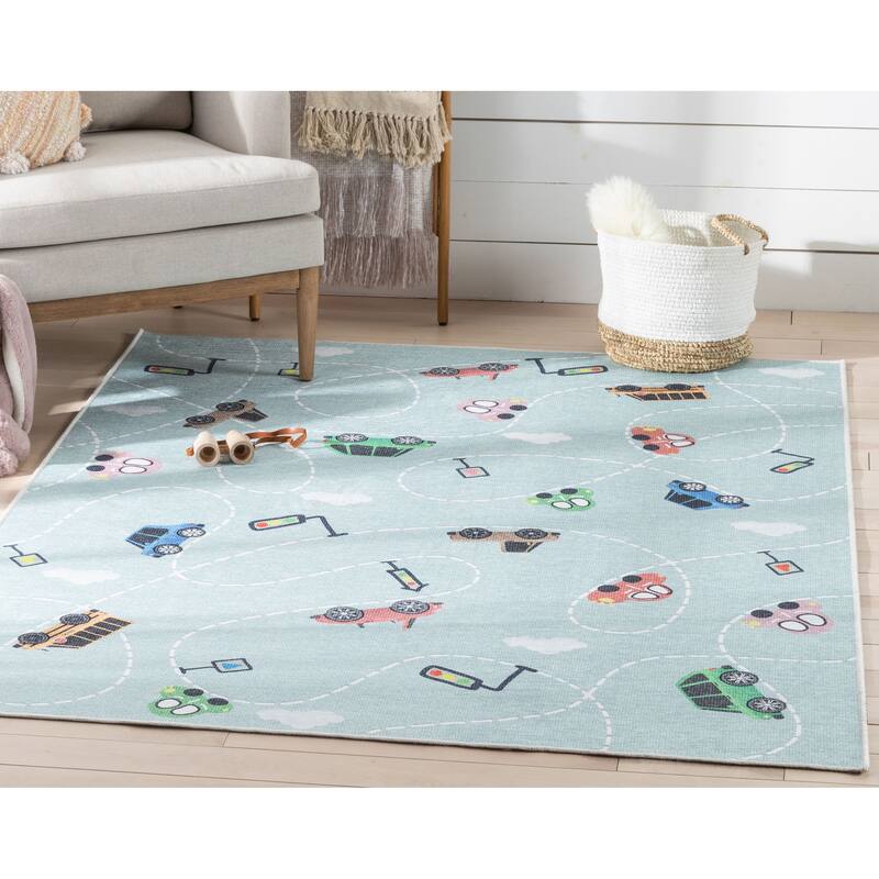 Well Woven Kids Rugs Traffic Modern Machine Washable Area Rug