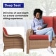 preview thumbnail 56 of 58, Gymojoy Outdoor High-back Wicker Loveseat Sofa For Home Garden