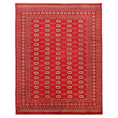 ECARPETGALLERY Hand-knotted Finest Peshawar Bokhara Red Wool Rug - 7'10 x 10'0