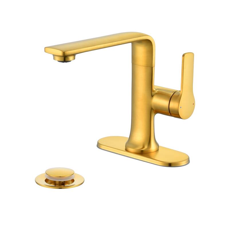 Luxier Varen Single Hole Single-Handle Bathroom Faucet with drain
